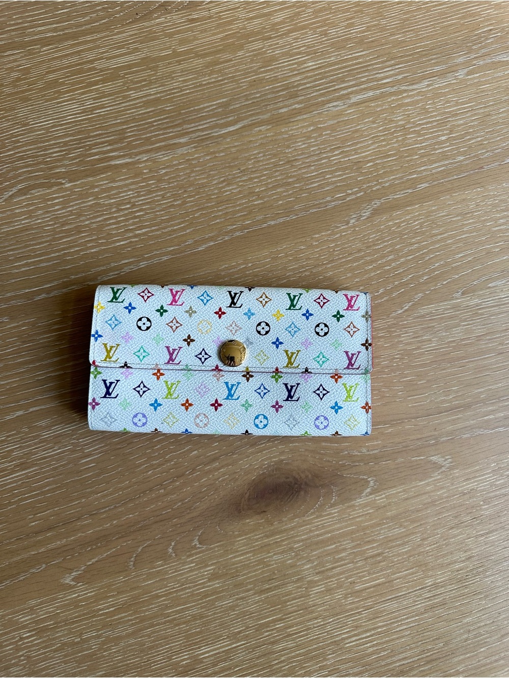 Louis Vuitton White Multicolor Monogram Card Case